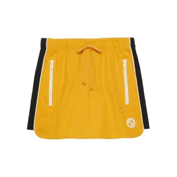 NWT GUCCI Skirt Yellow Size L 100% Authentic GG Logo - Picture 2 of 9